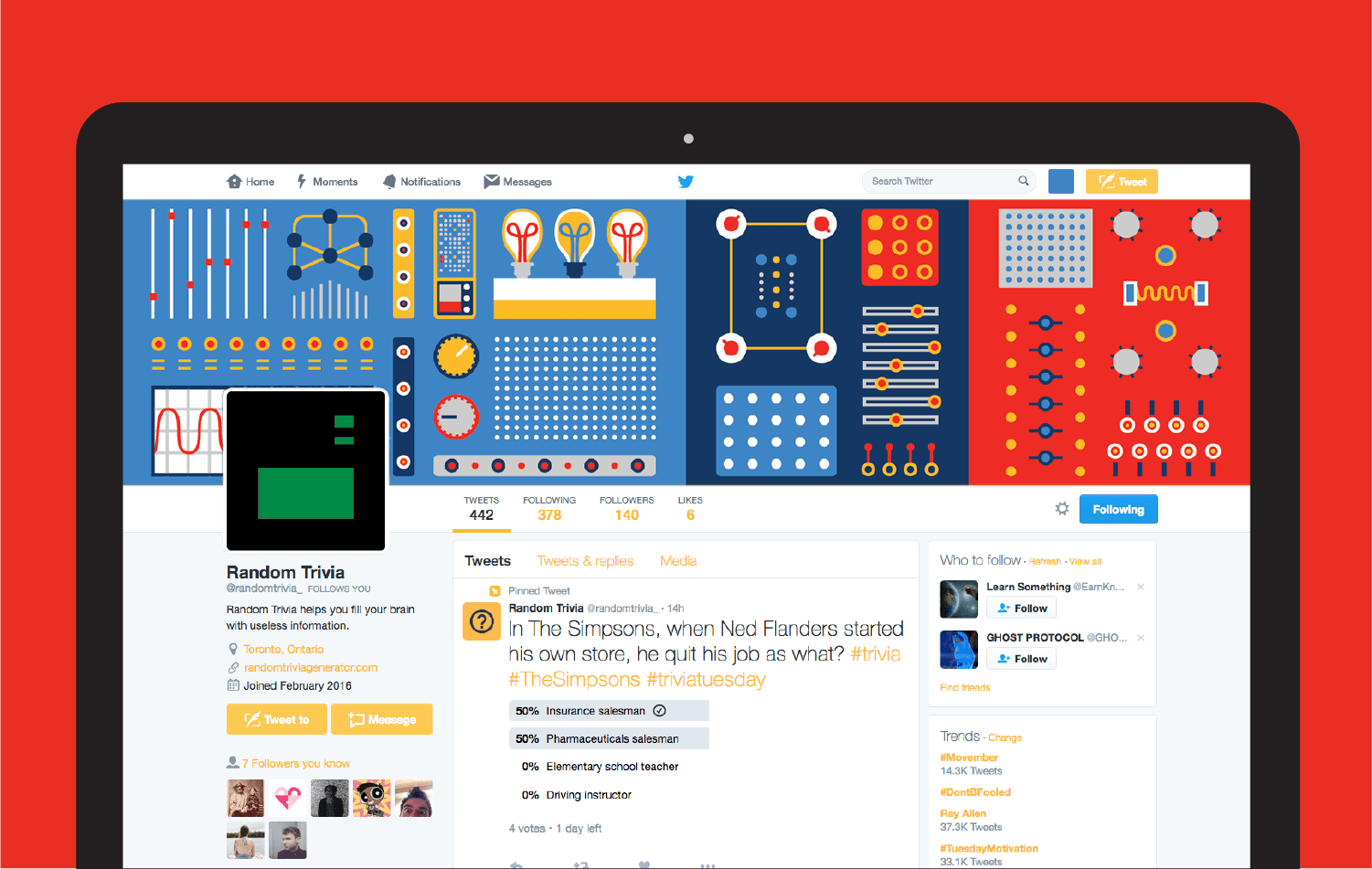 twitter profile page